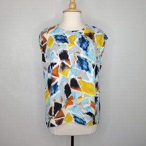 Chaus Watercolor Multi-Color Sleeveless Layered Top M